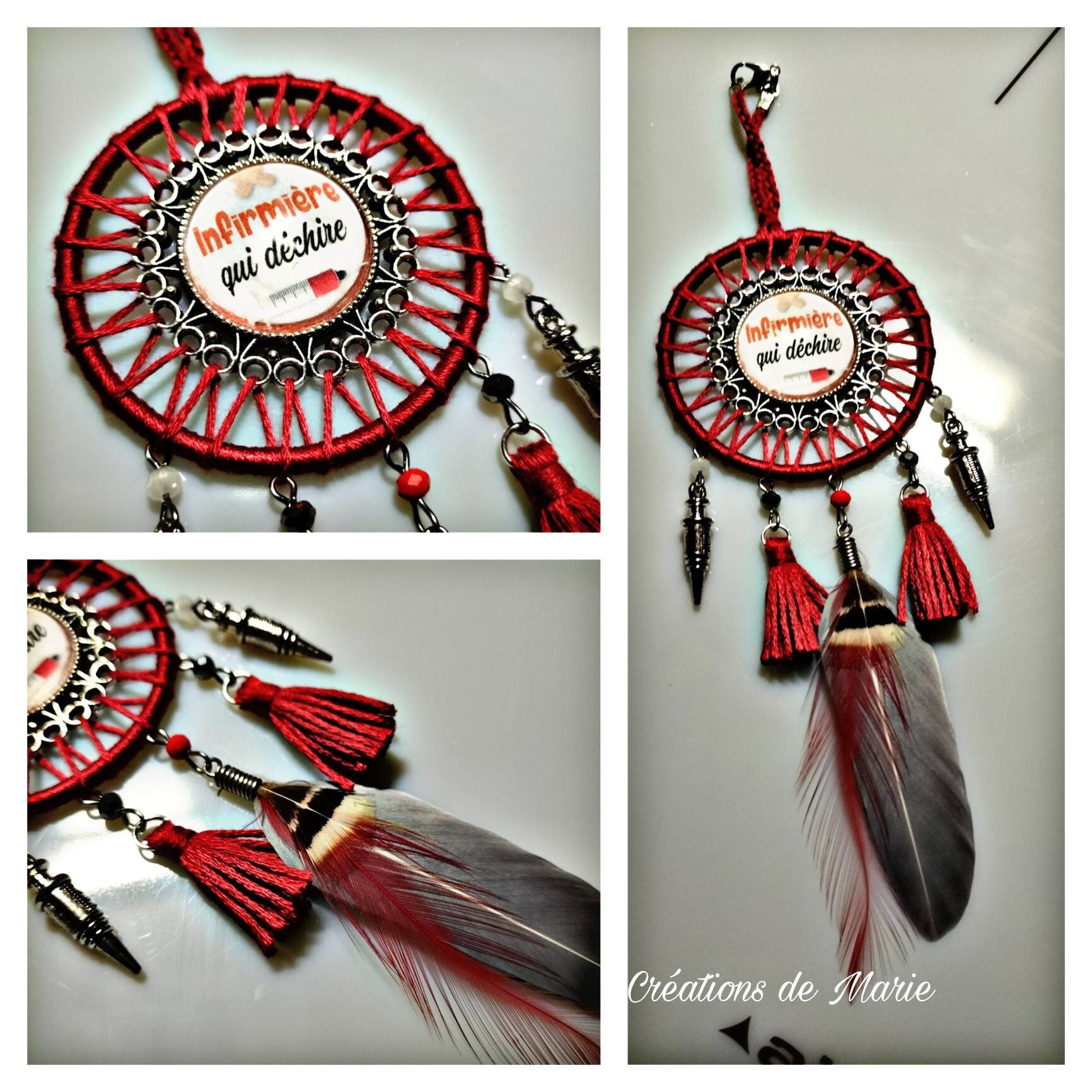 Attrape-Rêves Artisanal Cabochon Infirmière Qui Déchire