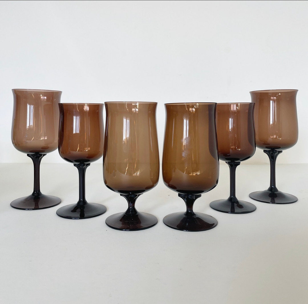 Vintage Lenox Crystal Espresso Brown Goblets Cocktail Glasses Etsy