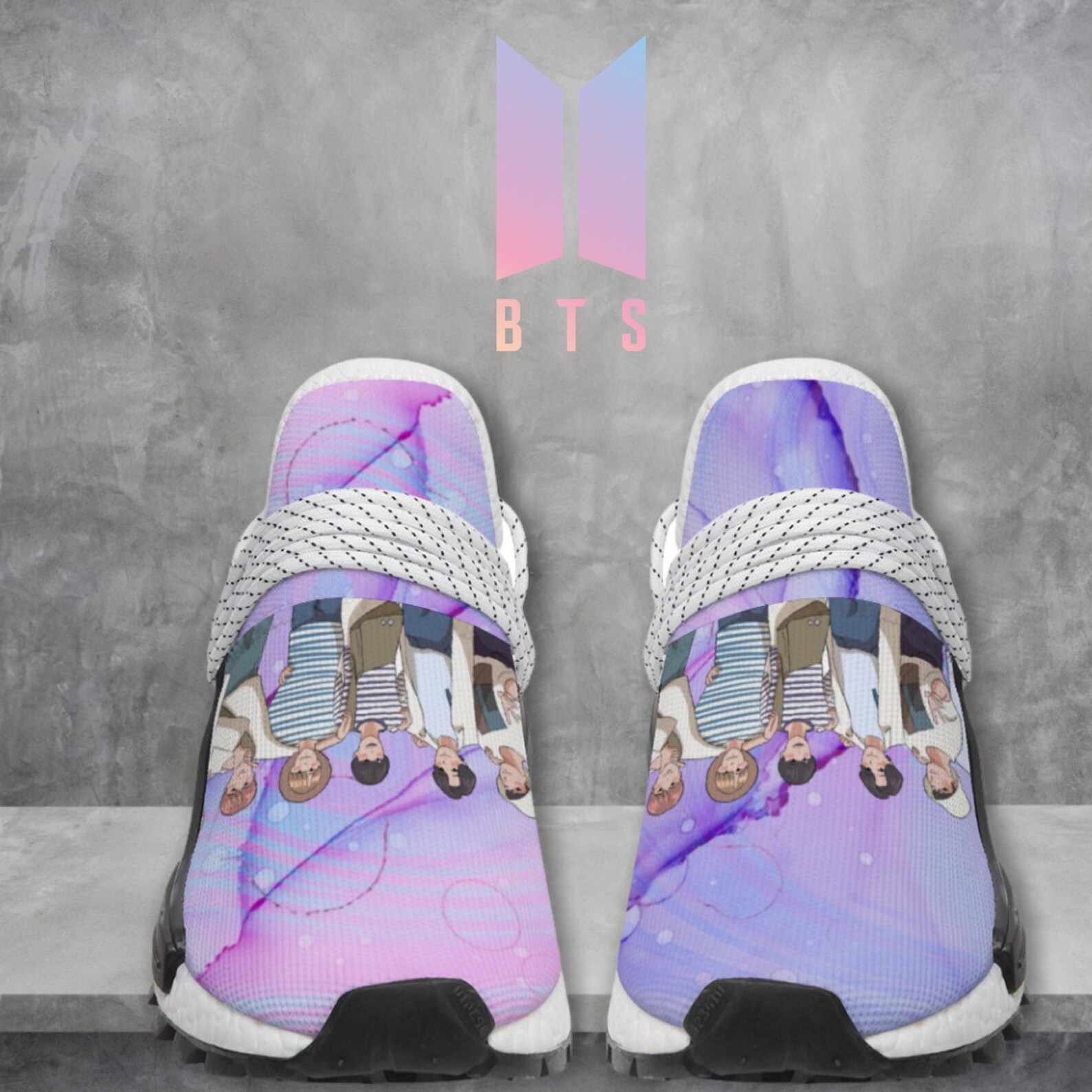 BTS Shoes in Marbled Pastel Watercolour Kpop Shoes BTS merch Etsy