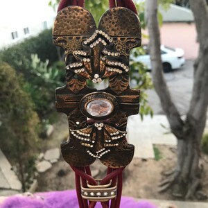 Italian 80’s Rockstar Style, Jewel Encrusted Genuine Leather Vintage Belt. Hand designed by “Olivia” Imported: Made in Italy
