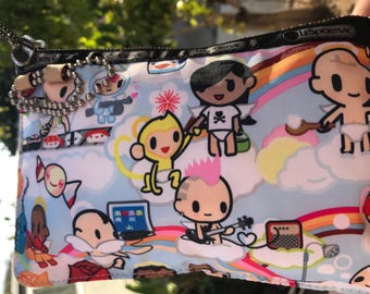 Lesportsac TokiDoki Rare Rainbow Playground Print Mini Bag/Make Up Bag Y2K