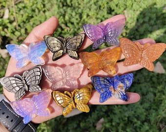2" Natural Mix Quartz Butterfly,Quartz Butterfly,Crystal Butterfly,Home Decoration,Quartz Carving,Crystal Heal,Reiki Heal,Energy Crystals