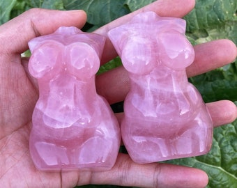 1PC 3“ Natural Rose Quartz Plus Size Goddess,Quartz Beauty,Crystal Beauty,Crystal Heal,Crystal Energy,Crystal Sculpture,Quartz Palm Stone