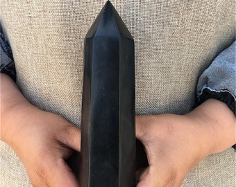 350G+ Natural Black Tourmaline Obelisk,Quartz Wand Piont,Home Decoration,Crystal Tower,Mineral specimen,Crystal Gifts,Crystal Heal 1pc