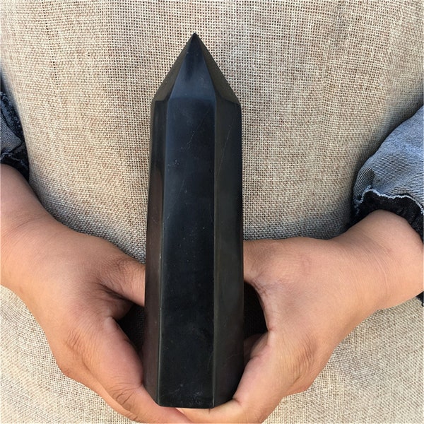 350G+ Natural Black Tourmaline Obelisk,Quartz Wand Piont,Home Decoration,Crystal Tower,Mineral specimen,Crystal Gifts,Crystal Heal 1pc