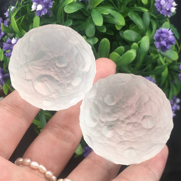 1PC Clear Melting Stone Moon,Quartz Crystal Moon,Mini Moon,Crystal carve,Crystal chakra,Mineral Specimen,Crystal Heal,Crystal Gifts