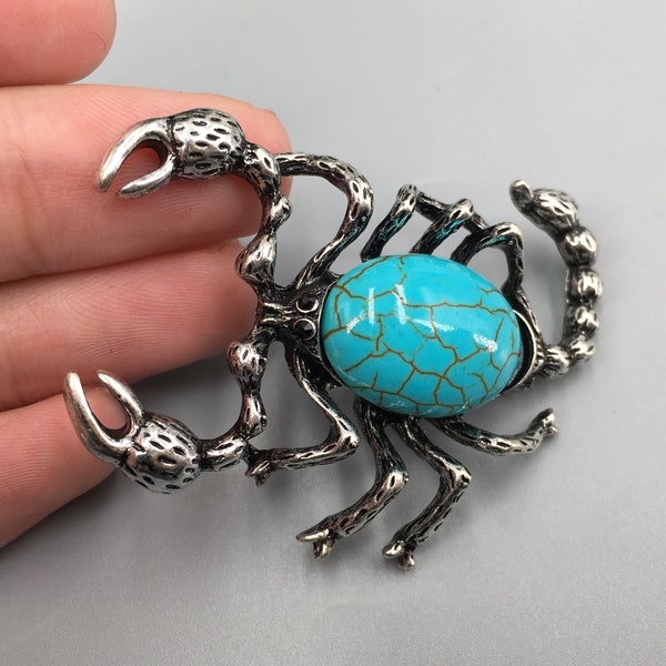 2" Natural Turquoise Scorpion,Quartz Crystal insects,Crystal Sculpture,jewelry,Mineral Specimen,Crystal Heal,Crystal brooch,Crystal Gift 1PC