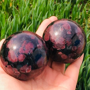 55mm+ Natural Garnet Astrophyllite Ball,Quartz Crystal Sphere,Home Decoration,Mineral specimens,Reiki Heal,Crystal Gifts,Energy Crystals