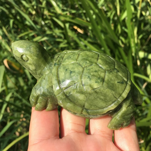 3" Natural Hsiuyen Jade Sea Turtle,Quartz Crystal Skull,Mineral Specimens,Crystal Carving,Reiki Healing,Home Decoration,Crystal Gifts