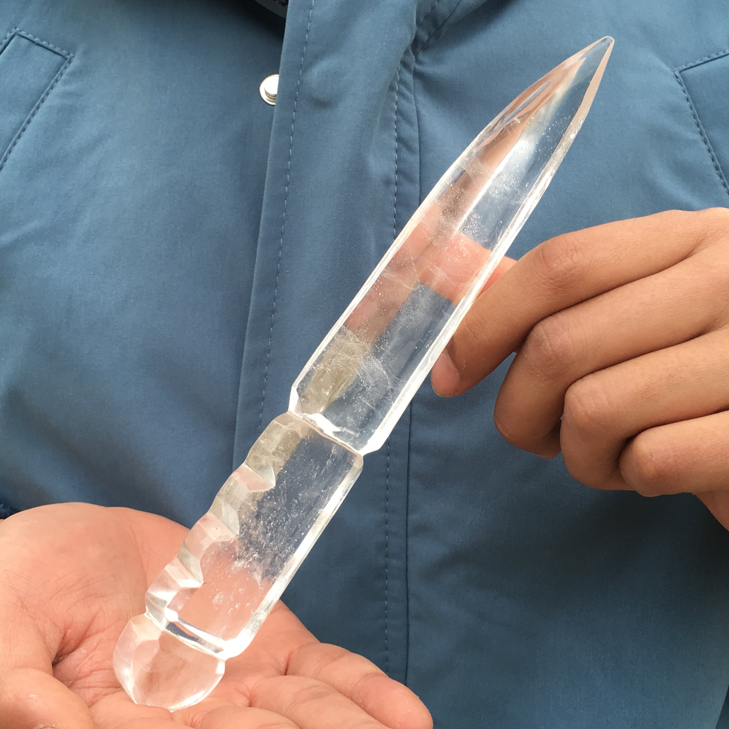 TOP Natural Hand carved Clear quartz crystal Knife quartz Etsy