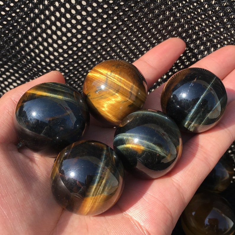 30mm Natural Blue Tiger Eye Jasper Ballquartz Crystal Etsy