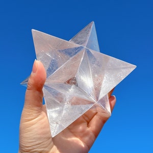 Large Clear Quartz Merkaba Star,Quartz Crystal,Sacred Geometry Star,Home Decoration,Mineral Specimen,Crystal Heal,Crystal Gifts