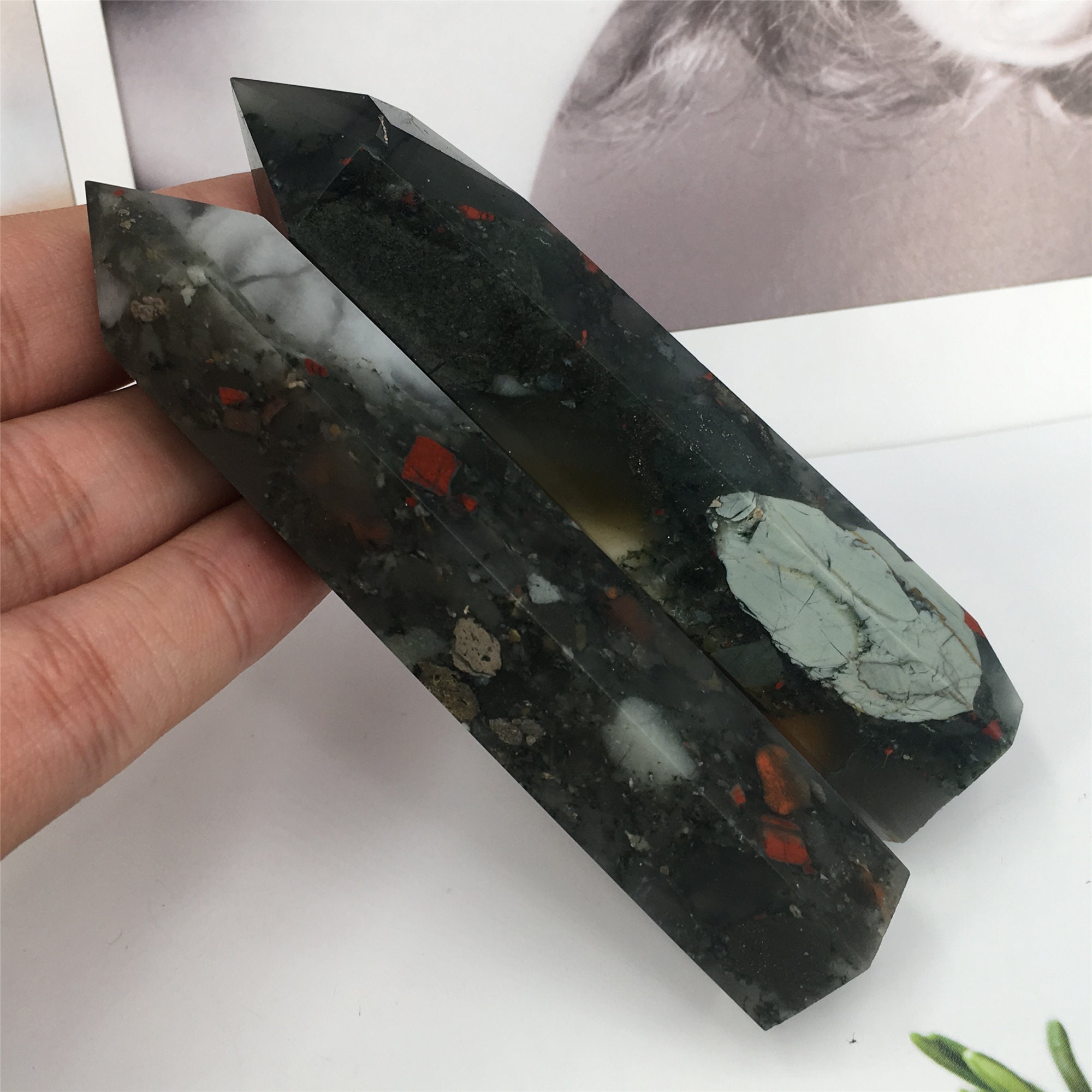 1pc Natural Blood Stone Quartz Crystal ObeliskQuartz Etsy