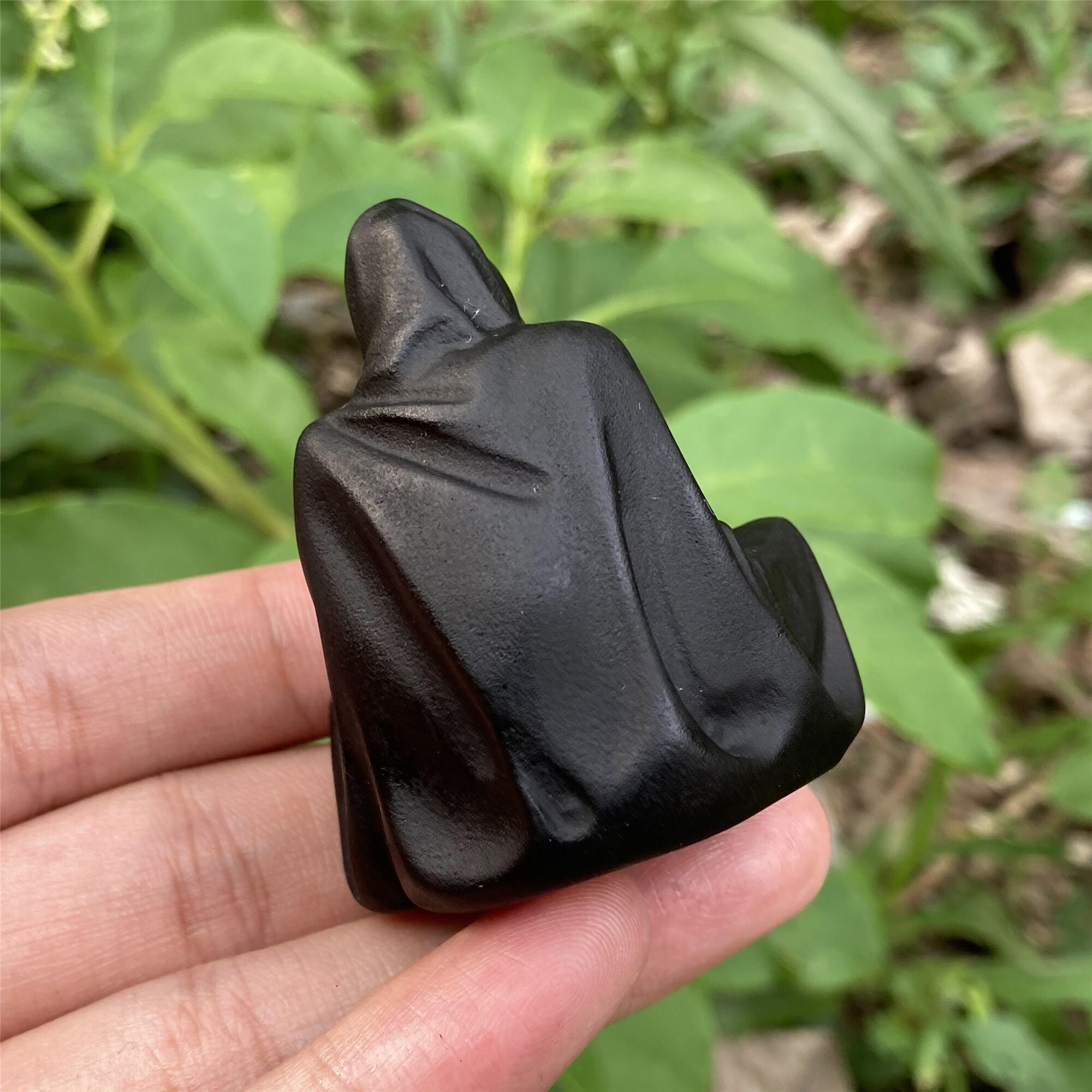 1PC 2 Natural Obsidian Menhand Carving Crystal Etsy