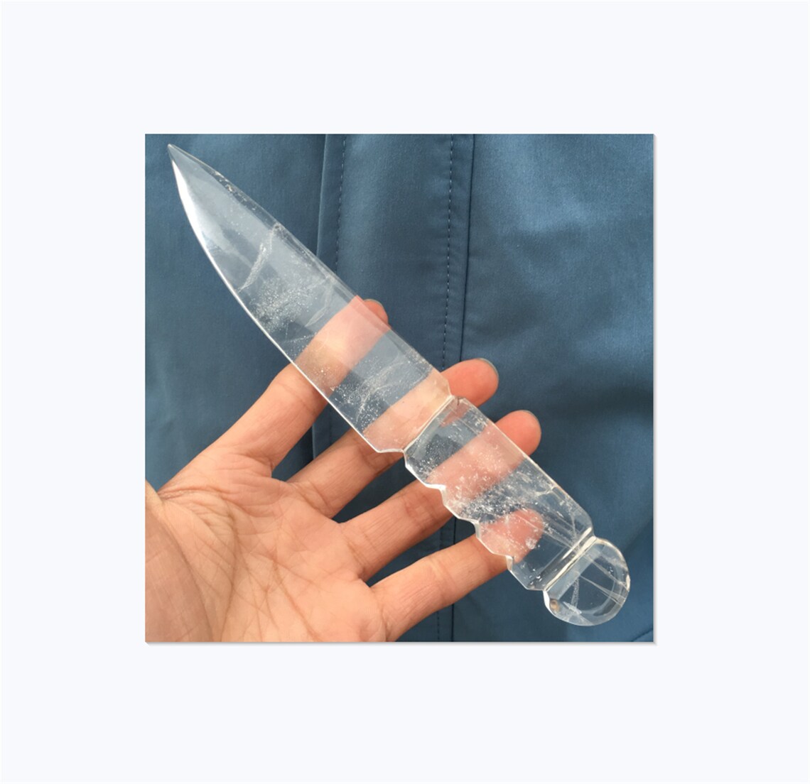 TOP Natural Hand carved Clear quartz crystal Knife quartz Etsy