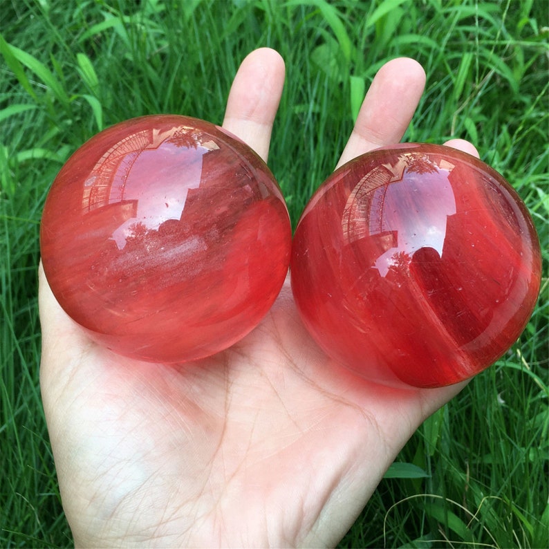 About 280g quartz ball sphere Red melting stone ball crystal Etsy