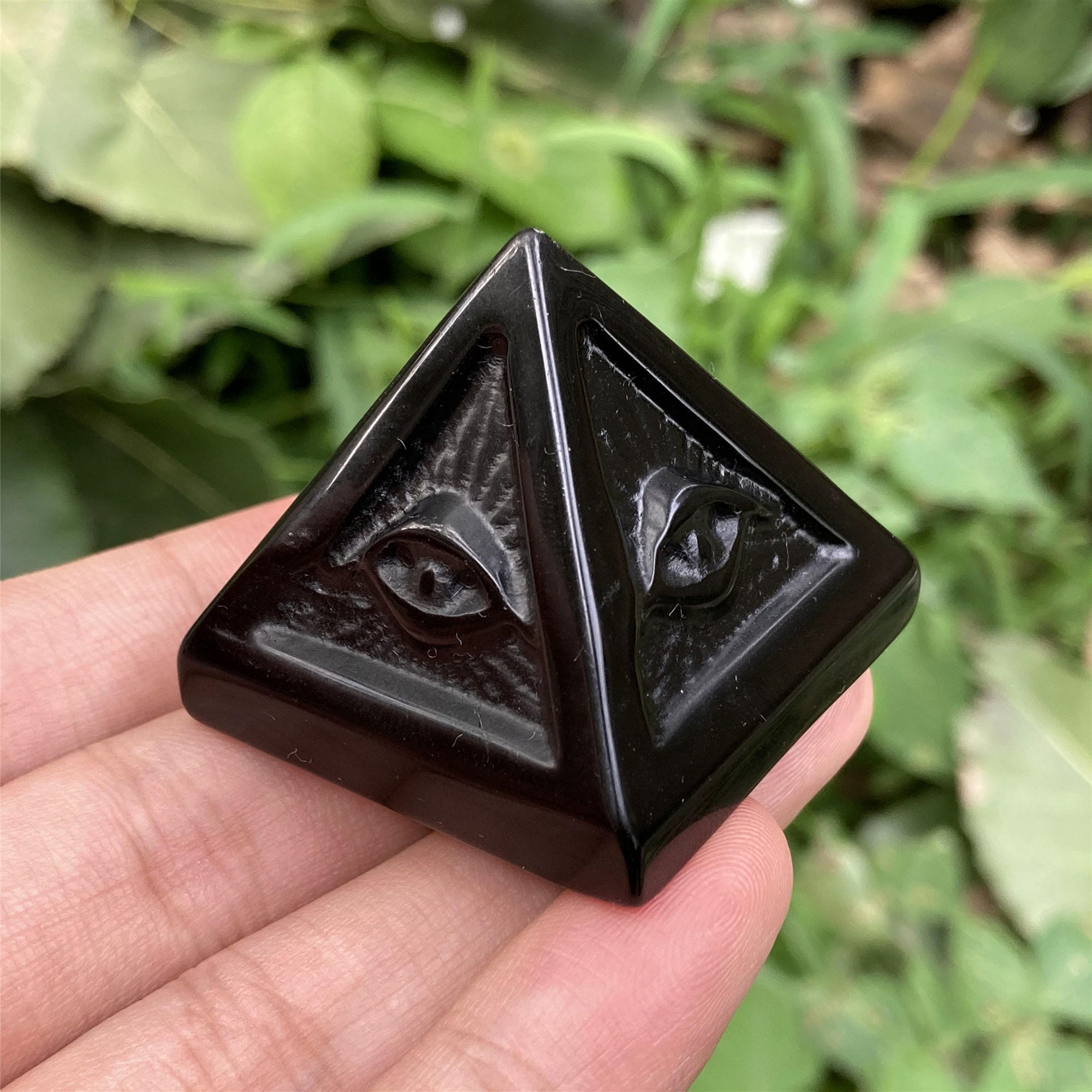 Natural Obsidian Pyramid Crystal Reiki Energy Healing Mineral Stone Specimen 