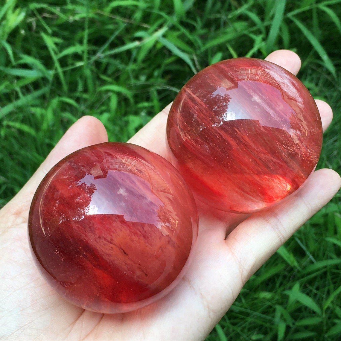 About 280g quartz ball sphere Red melting stone ball crystal Etsy