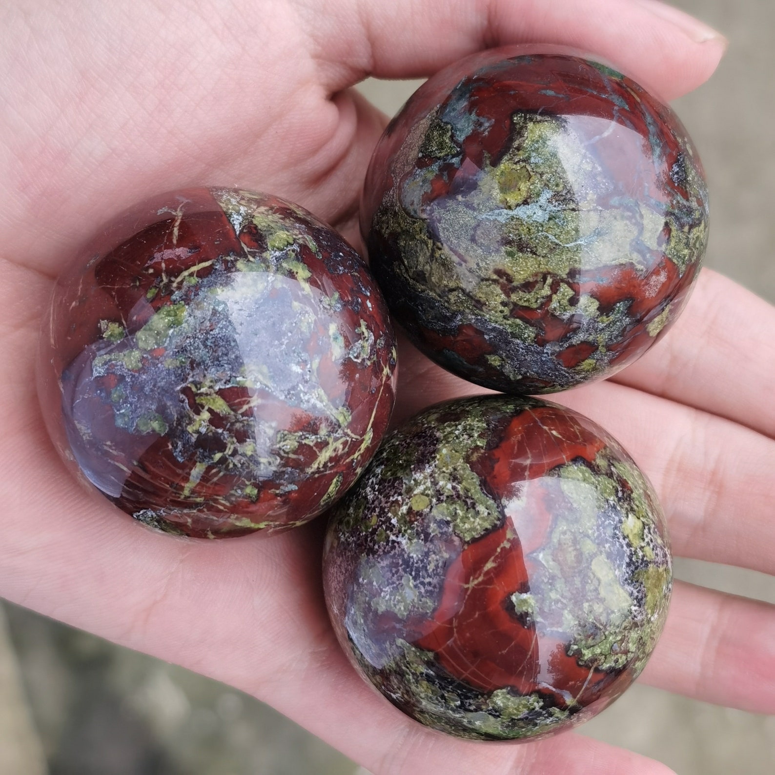 1pc Natural dragon blood stone Quartz sphere Crystal Ball Etsy