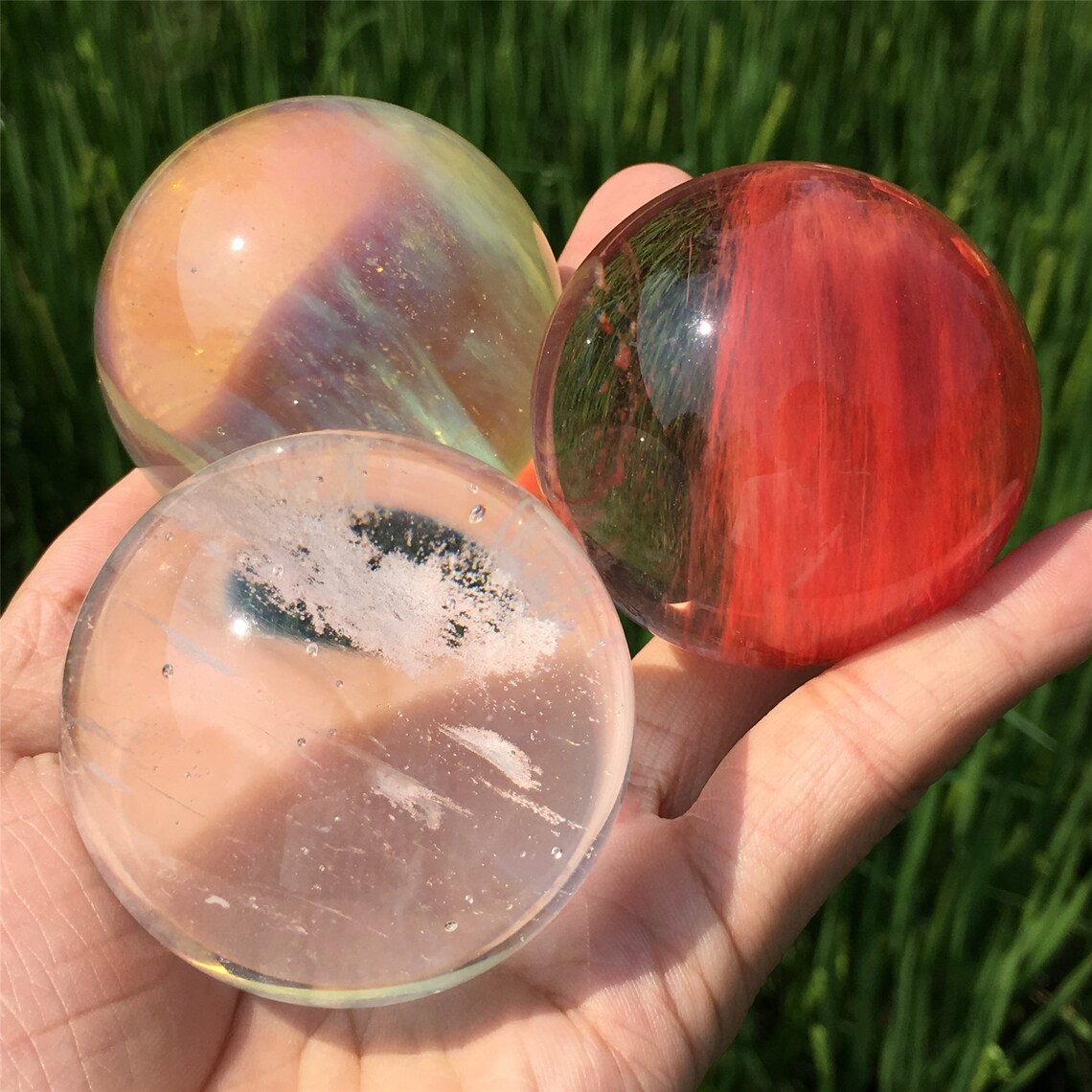 3pc 50mm mélange boule de pierre fondante sphère en cristal Etsy