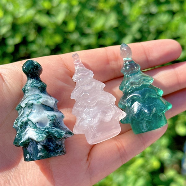 1.7" Natural Mix Quartz Christmas Trees,Quartz Trees,Crystal Christmas Trees,Home Decoration,Crystal Gifts,Crystal Sculpture,Crystal Heal