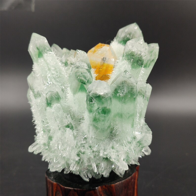 400G Green Ghost Crystal Cluster,Quartz Crystal Cluster,Crystal Point,VUG,Mineral Specimen,Crystal Heal,Energy Crystal,crystal chakra image 4