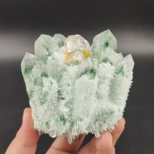 400G Green Ghost Crystal Cluster,Quartz Crystal Cluster,Crystal Point,VUG,Mineral Specimen,Crystal Heal,Energy Crystal,crystal chakra image 3