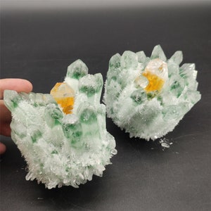 400G Green Ghost Crystal Cluster,Quartz Crystal Cluster,Crystal Point,VUG,Mineral Specimen,Crystal Heal,Energy Crystal,crystal chakra image 5