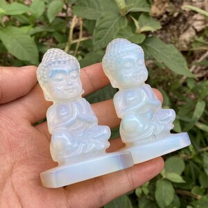 2.7 Opalite Buddha,Quartz Buddha,Mini Buddha,Crystal Heal,Crystal Buddha,Crystal Skull,Crystal jewelry,Crystal Sculpture,Crystal Gifts 1PC image 5