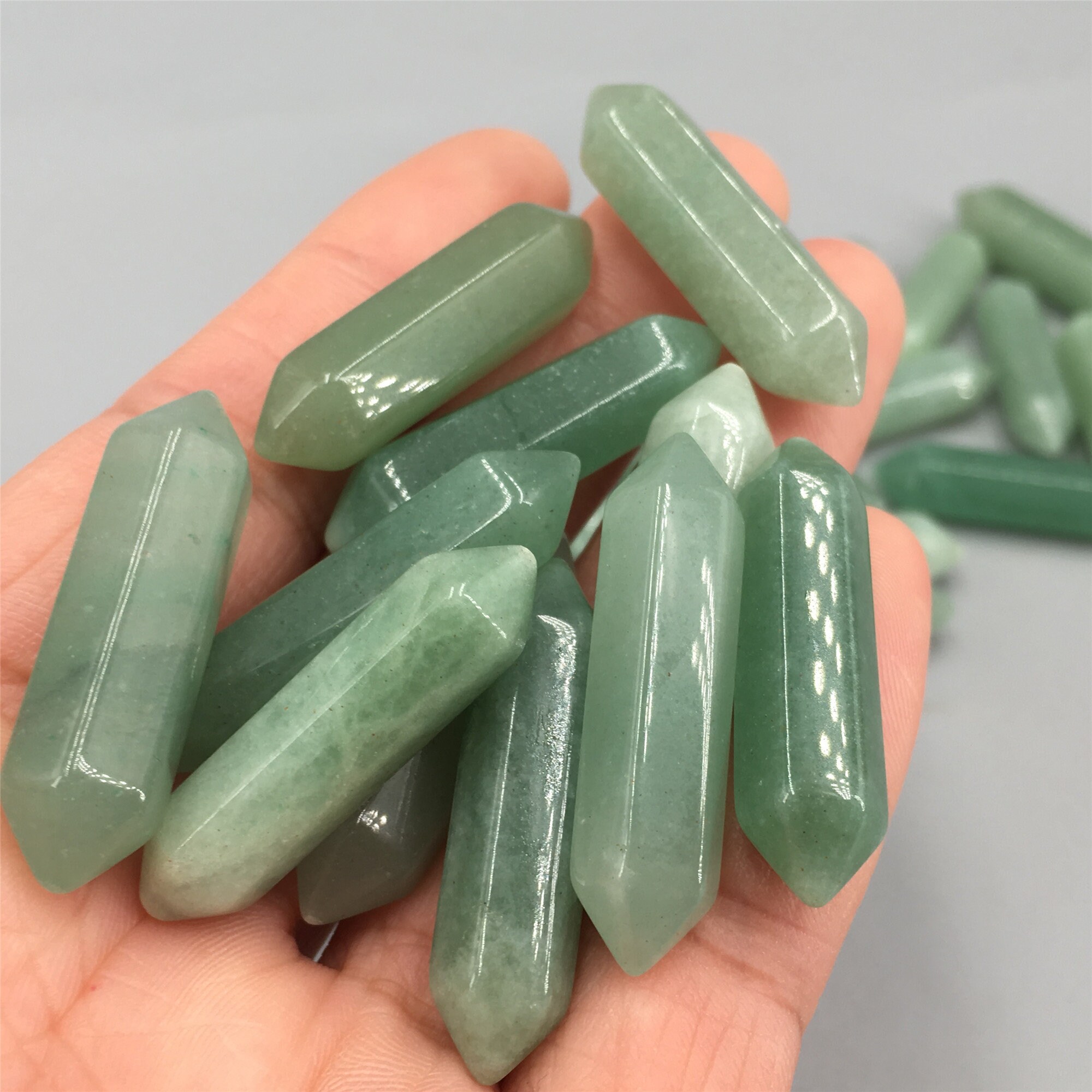 20pcs Natural Aventurine Quartz Crystal Double PointedCrystal Etsy