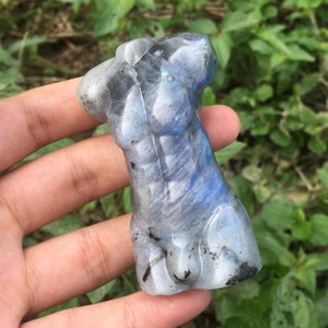 1PC Natural Labradorite Male Models,Quartz Crystal Man,Crystal Heal,Crystal Energy,Mineral Specimen,Crystal Sculpture,Quartz Palm Stone image 8