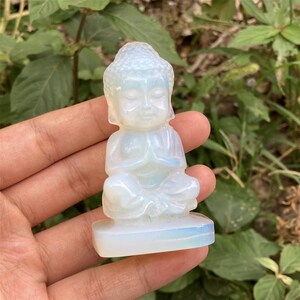 2.7 Opalite Buddha,Quartz Buddha,Mini Buddha,Crystal Heal,Crystal Buddha,Crystal Skull,Crystal jewelry,Crystal Sculpture,Crystal Gifts 1PC image 8