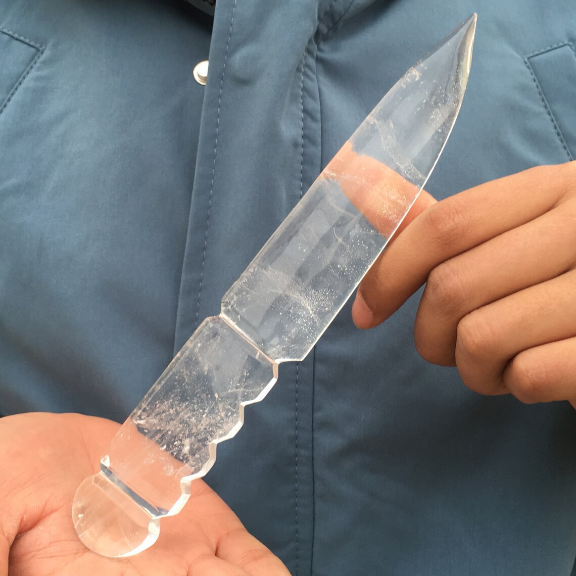 TOP Natural Hand carved Clear quartz crystal Knife quartz Etsy