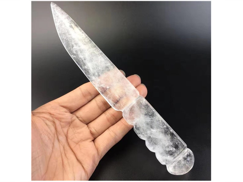 TOP Natural Unique Hand Carved Clear Quartz Knife Crystal Etsy
