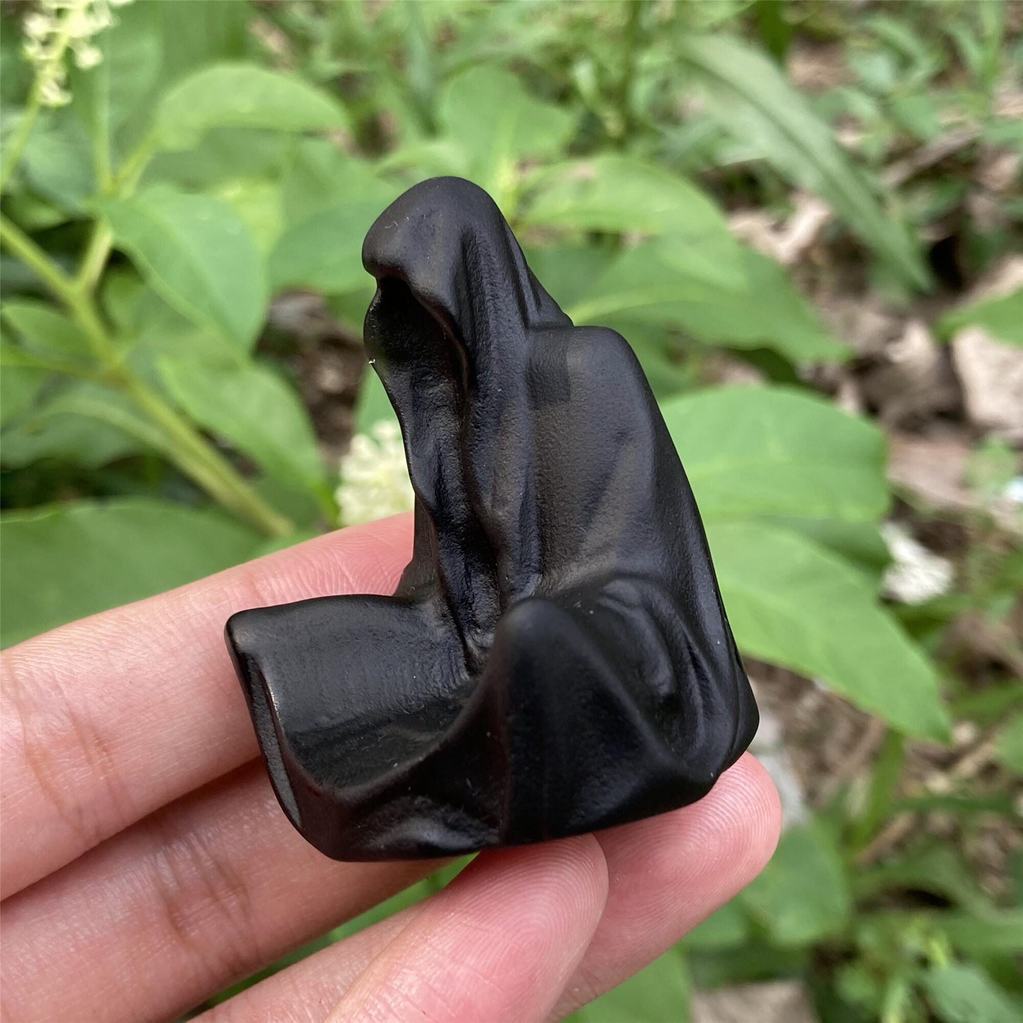 1PC 2 Natural Obsidian Menhand Carving Crystal Etsy