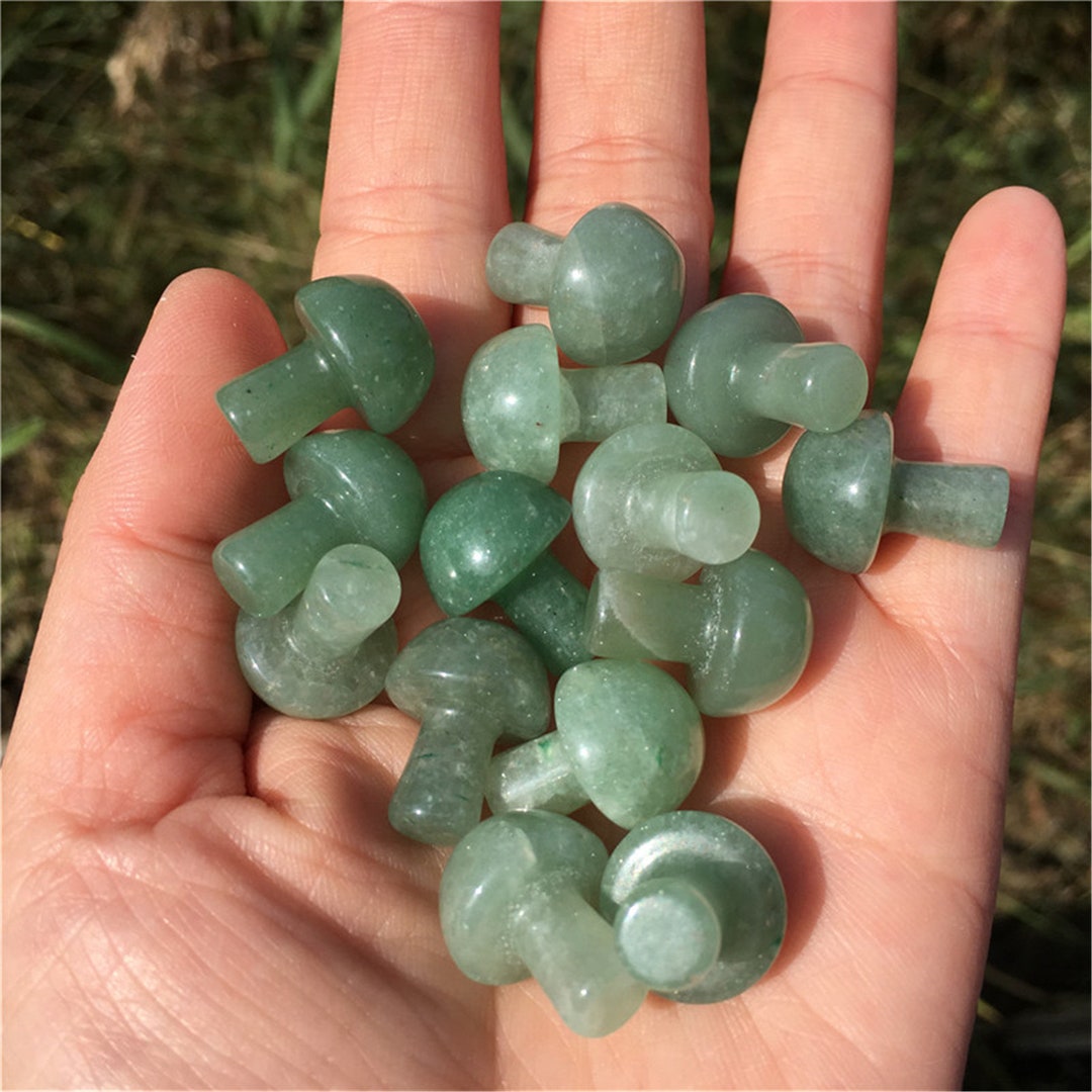10pcs Natural Aventurine Quartz Crystal Mushrooms,stone,crystal Carving