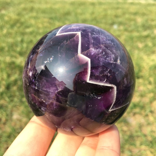 Natural Chevron Amethyst Ball,Quartz Ball,Crystal Sphere,Home Decoration,Crystal Gifts,Divination Ball,Energy Crystals,Crystal Heal