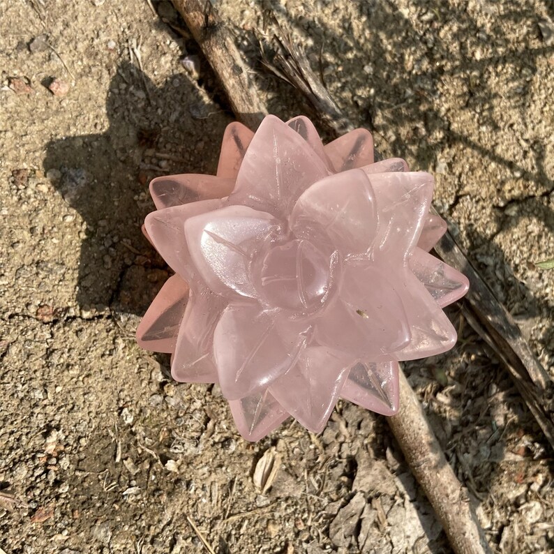 Natural Rose Quartz Flowersquartz Crystal Botanymini Etsy