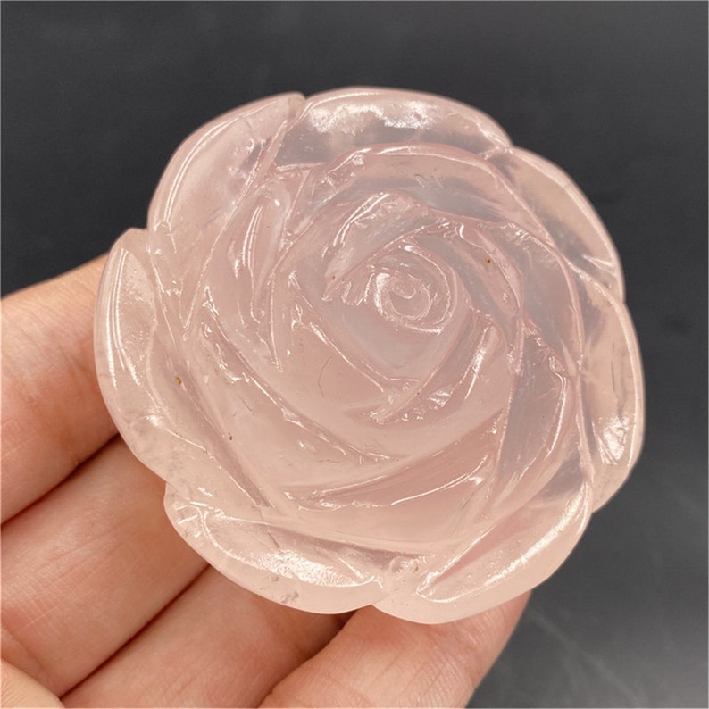 2 Natural rose quartz roses Carved Crystal flowers Rose | Etsy