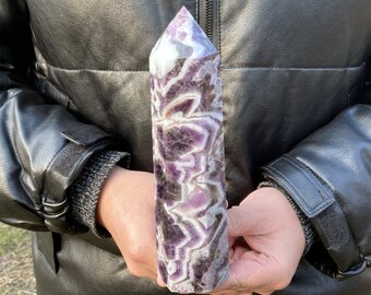 600-750G Natural Dreamy Amethyst Obelisk,Quartz Crystal Wand Piont,Crystal Gifts,Home Decoration,Crystal Tower,Reiki Heal,Energy Crystals