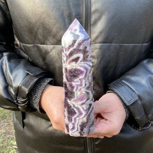 600-750G Natural Dreamy Amethyst Obelisk,Quartz Crystal Wand Piont,Crystal Gifts,Home Decoration,Crystal Tower,Reiki Heal,Energy Crystals