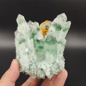 400G Green Ghost Crystal Cluster,Quartz Crystal Cluster,Crystal Point,VUG,Mineral Specimen,Crystal Heal,Energy Crystal,crystal chakra image 7