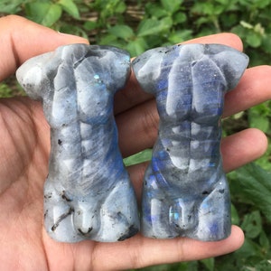 1PC Natural Labradorite Male Models,Quartz Crystal Man,Crystal Heal,Crystal Energy,Mineral Specimen,Crystal Sculpture,Quartz Palm Stone image 6