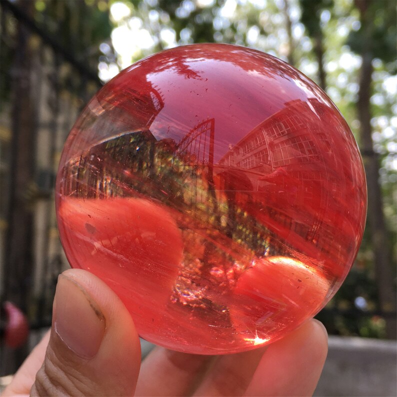 About 300g quartz ball sphere Red melting stone ball crystal Etsy