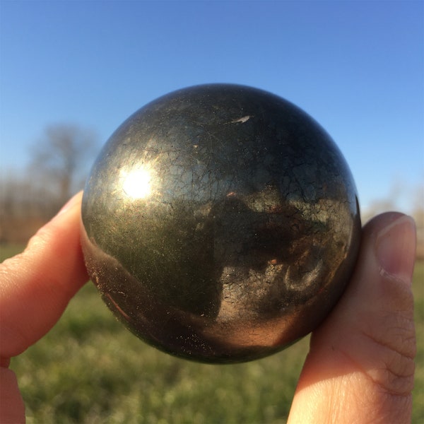 50MM Natural Chalcopyrite Ball,Crystal Sphere,Crystal Ball,Energy Crystal,Crystal Heal,Crystal Gifts,Mineral Specimen