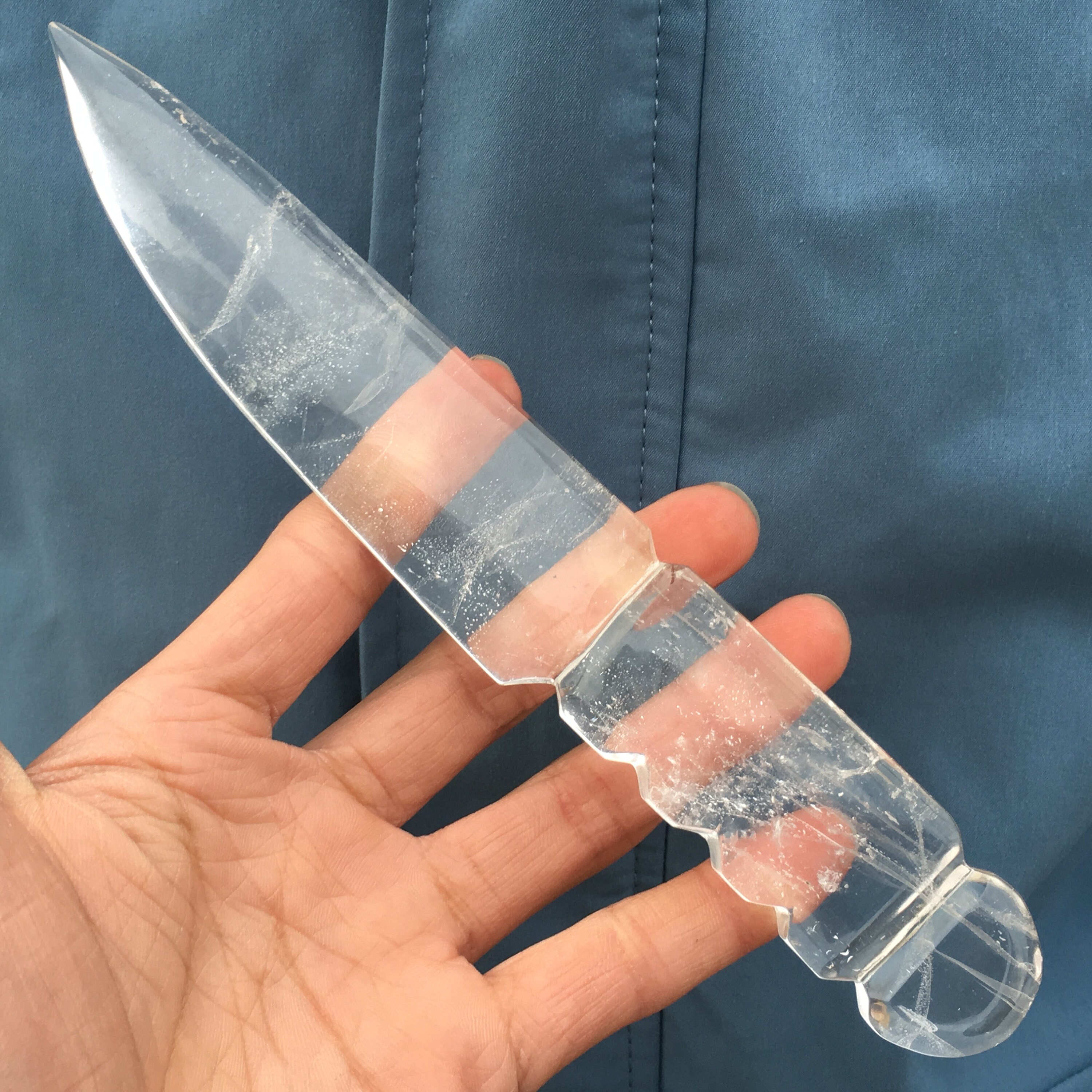TOP Natural Hand carved Clear quartz crystal Knife quartz Etsy