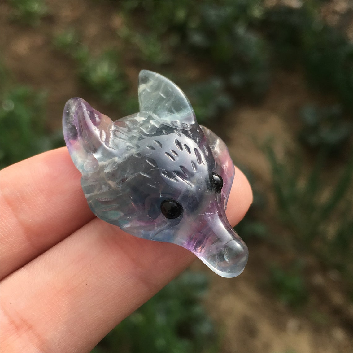 1.5 Natural Fluorite WolfQuartz Crystal Wolf Etsy