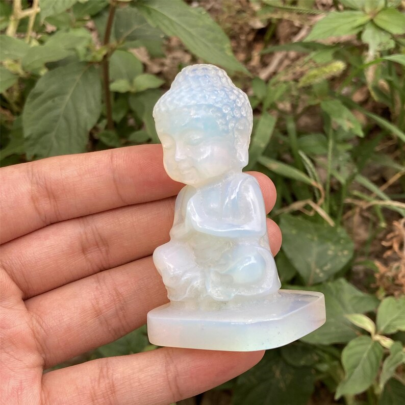 2.7 Opalite Buddha,Quartz Buddha,Mini Buddha,Crystal Heal,Crystal Buddha,Crystal Skull,Crystal jewelry,Crystal Sculpture,Crystal Gifts 1PC image 9