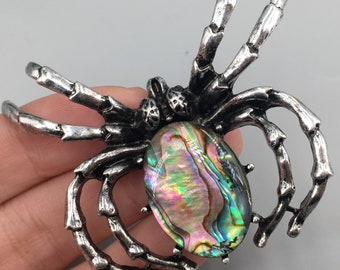 2" Natural Abalone Shell Spider,Quartz Crystal insects,Crystal Sculpture,jewelry,Crystal items,Crystal Heal,Crystal brooch,Crystal Gifts 1PC