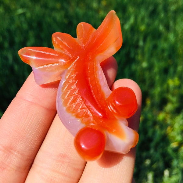 Wholesale Natural Agate Goldfish,Crystal Carving,Quartz Crystal Mini Goldfish,Crystal Pendant,Reiki Healing,Mineral Samples